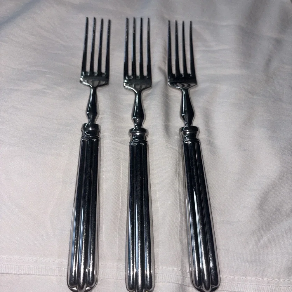 Pottery Barn TOULOUSE Salad Forks (Set of 3) 18/10 Stainless Portugal 7 5/8